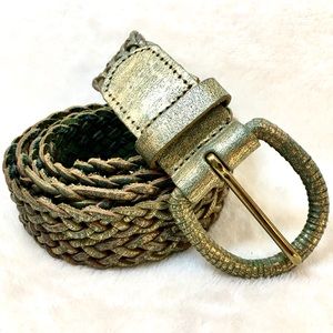CHICO’S Braided Leather Belt—SIZE M